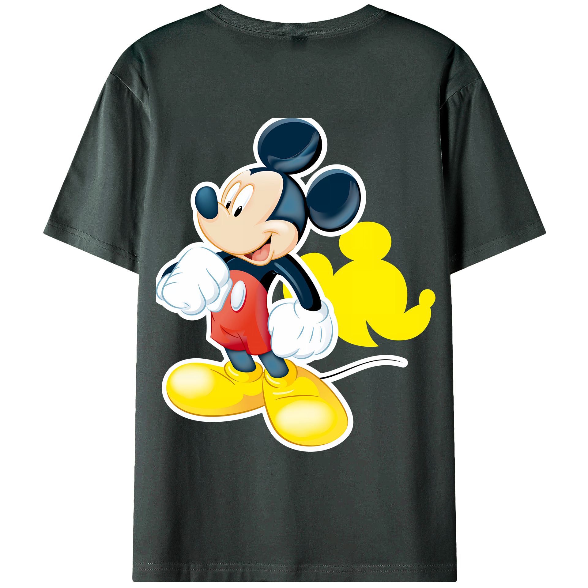 （画像用） ミッキーマウス Mickey Mouse 綿100％ メンズ半袖Tシャツ（バックプリント） 通気性